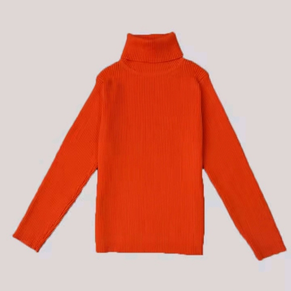 Other - Boy Orange Seamless Long Sleeve Turtleneck Shirt
